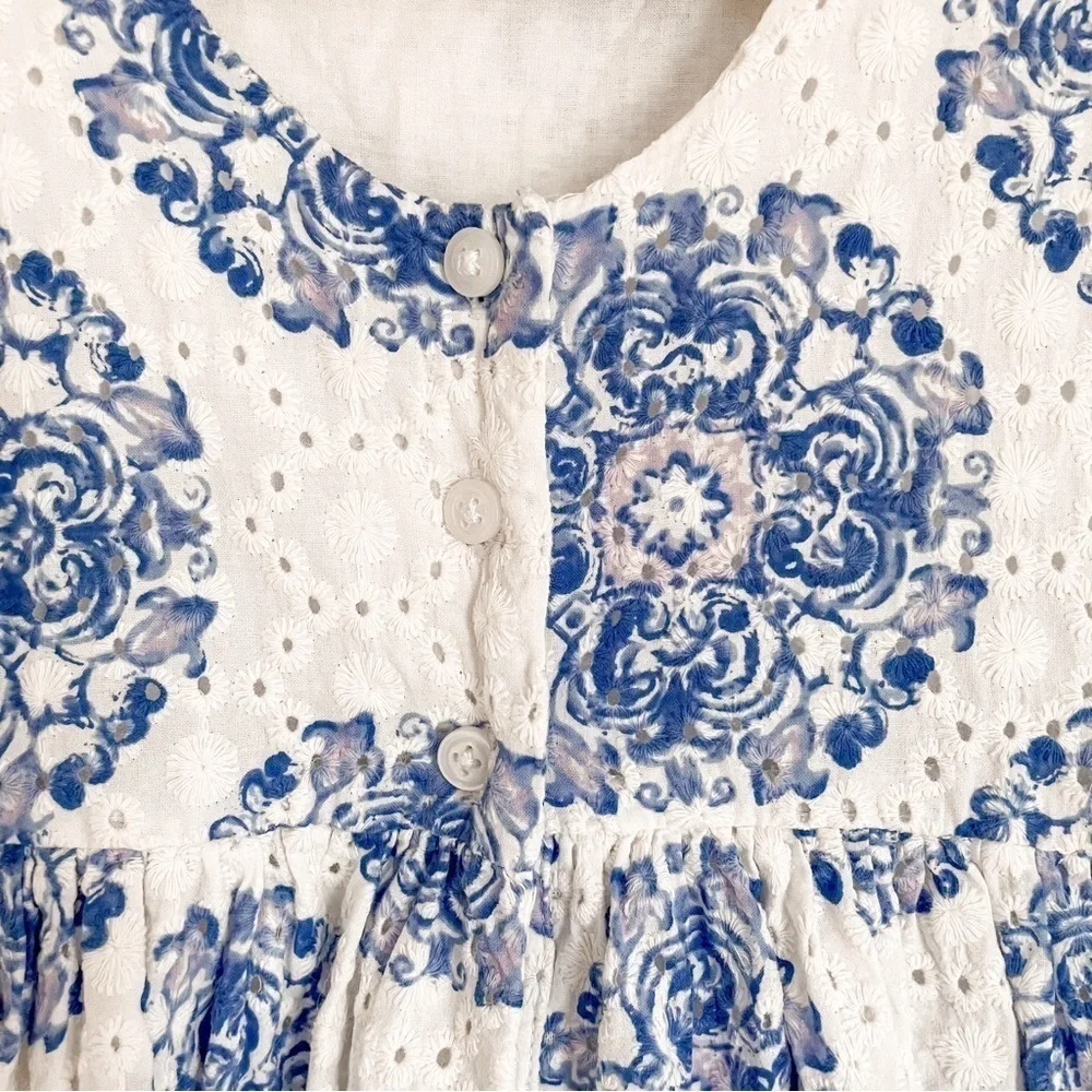 Janie‎ & Jack | Eyelet Tile Dress with Tulle Skirt, size 4, EUC